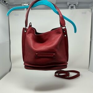 Longchamp Deep Red Leather Bucket Bag
NWOT